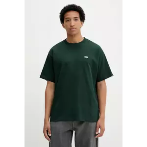 Vans tricou din bumbac culoarea verde, uni, VN000P1PPRM1 imagine