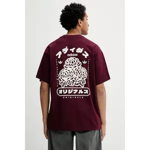 adidas Originals tricou din bumbac Japan Florals T culoarea bordo, cu imprimeu, KR5090 imagine