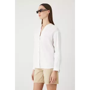 Medicine bluza din in culoarea alb, neted imagine