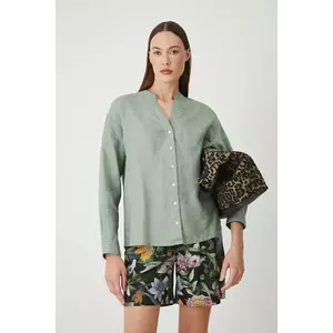 Medicine bluza din in culoarea verde, neted imagine