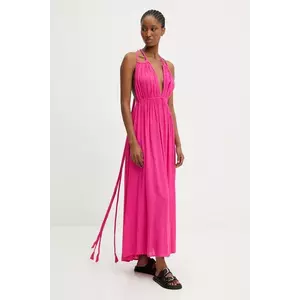 Answear.LAB rochie culoarea roz, maxi, evazati imagine