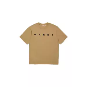 Marni tricou din bumbac MT135U T-SHIRT culoarea bej, cu imprimeu, M002MV imagine