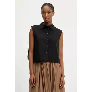 Answear.LAB bluza din bumbac culoarea negru, neted imagine