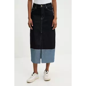 Answear.LAB fusta jeans culoarea albastru marin, midi, drept imagine