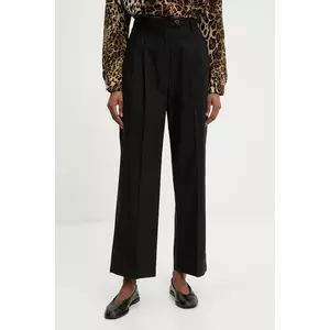 Answear.LAB pantaloni de bumbac culoarea negru, drept, high waist imagine