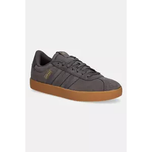 adidas sneakers din piele întoarsă Vl Court 3.0 culoarea gri, IH8910 imagine