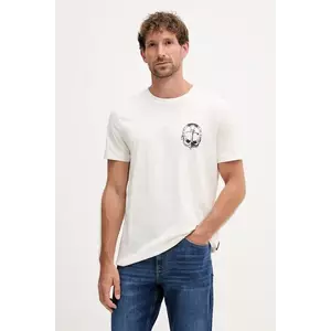Joop! tricou din bumbac culoarea bej, cu imprimeu, 30047014 imagine