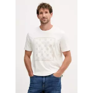 Joop! tricou din bumbac culoarea bej, cu imprimeu, 30047429 imagine
