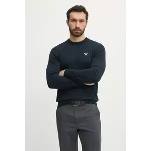 Barbour pulover de bumbac Lingwood Compact Cotton Crew Sweater bărbați, culoarea bleumarin, light, MKN1643 imagine