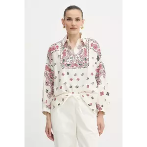 Weekend Max Mara cămașă din bumbac ADDA culoarea bej, cu guler clasic, relaxed, 2525116021600 imagine