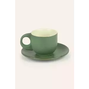 Calma House set de cești și farfurioare Matcha 2-pack 11 x 6, 5 cm imagine