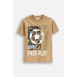 Coccodrillo tricou de bumbac pentru copii culoarea bej, cu imprimeu, MONOCHROME BOY JUNIOR imagine
