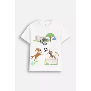 Coccodrillo tricou de bumbac pentru copii culoarea alb, cu imprimeu, MONOCHROME BOY KIDS imagine