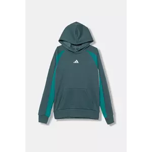 adidas bluză copii culoarea verde, cu glugă, cu imprimeu, JW2490 imagine