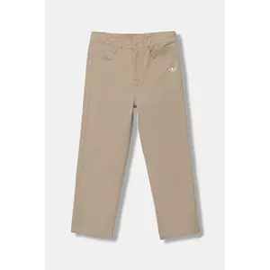 adidas Originals pantaloni de bumbac pentru copii culoarea bej, uni, JY2746 imagine