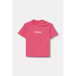 adidas tricou de bumbac pentru copii culoarea roz, cu imprimeu, JV9969 imagine