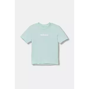 adidas tricou de bumbac pentru copii culoarea turcoaz, cu imprimeu, JW3466 imagine