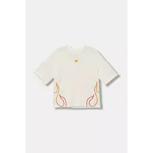 adidas Originals tricou de bumbac pentru copii culoarea bej, cu imprimeu, JY2743 imagine