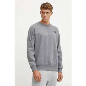 The North Face bluza Simple Dome Crew barbati, culoarea gri, cu imprimeu, NF0A89FBDYY1 imagine