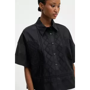 Answear Lab camasa din bumbac culoarea negru, cu guler clasic, relaxed imagine