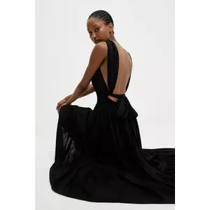 Answear.LAB rochie culoarea negru, maxi, evazati imagine