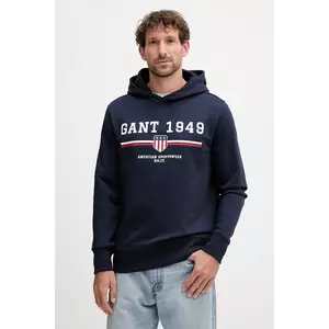 Gant bluză culoarea albastru marin, cu glugă, cu imprimeu, 2067042 imagine