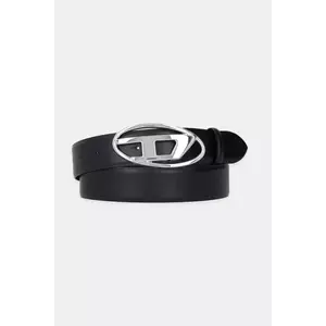 Diesel curea de piele OVAL D LOGO B-1DR culoarea negru, X10133.P6364 imagine