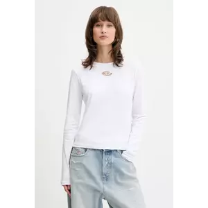 Diesel longsleeve din bumbac T-UNCUTIE-LONG-LS-OD culoarea alb, A19438.0CLBR imagine