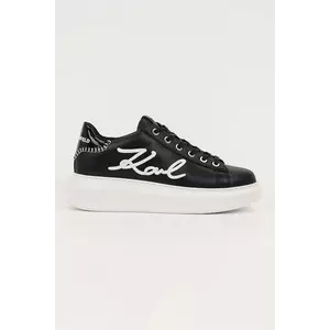 Karl Lagerfeld sneakers din piele KAPRI culoarea negru, KL62572A imagine