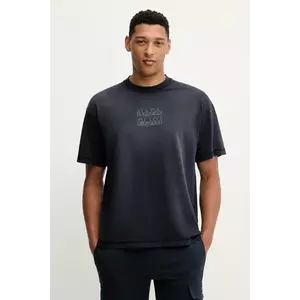 Napapijri tricou din bumbac S-Comel culoarea albastru marin, cu imprimeu, NP0A88Y91761 imagine