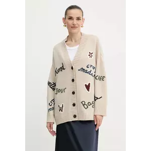 Weekend Max Mara cardigan din lână BELGIO culoarea bej, călduros, 2525346082600 imagine