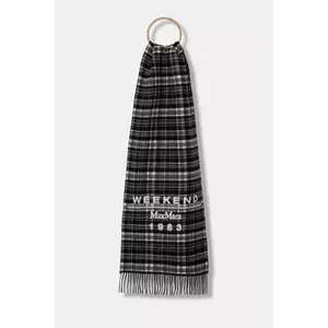 Weekend Max Mara fular de lână PAGELLA culoarea gri, cu imprimeu, 2525546085600 imagine