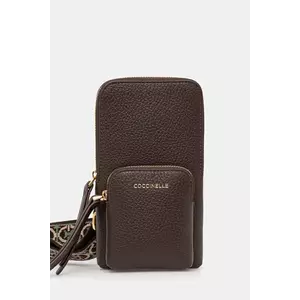 Coccinelle husa din piele pentru telefon culoarea roz imagine