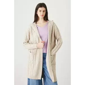 Medicine cardigan culoarea bej cald pentru femei imagine