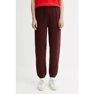 American Vintage pantaloni de trening culoarea bordo, uni, IZU05B imagine
