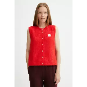American Vintage vestă din amestec de lână culoarea roșu, light, EAST19MC imagine