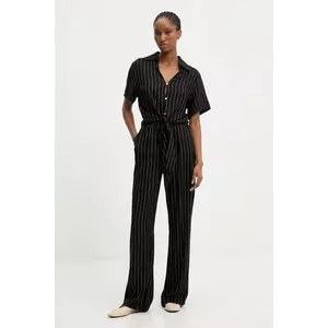 Answear.LAB cămașă și pantaloni cu lenjerie culoarea negru imagine