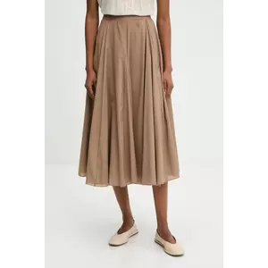 Answear.LAB fusta din bumbac culoarea maro, midi, evazati imagine