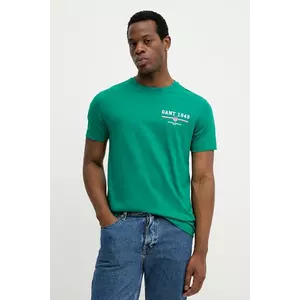 Gant tricou din bumbac culoarea verde, cu imprimeu, 2067044 imagine