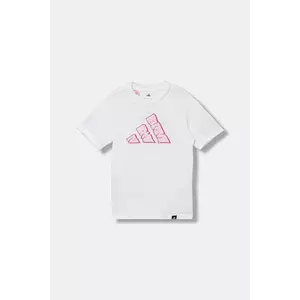 adidas tricou de bumbac pentru copii culoarea alb, cu imprimeu, JV5105 imagine