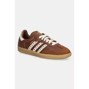 adidas Originals sneakers din piele Samba OG culoarea maro, JR8821 imagine