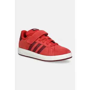 adidas sneakers de piele întoarsă pentru copii GRAND COURT 00s culoarea roșu, JQ5653 imagine