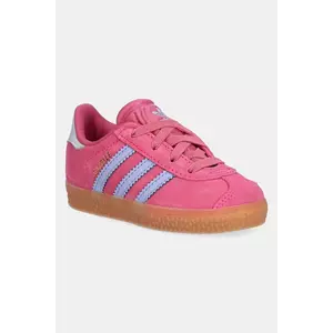 adidas Originals sneakers de piele întoarsă pentru copii GAZELLE culoarea roz, JR5938 imagine