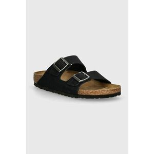 Birkenstock papuci din piele Arizona femei, culoarea albastru marin, 1028205 imagine