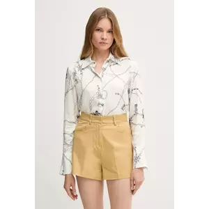 Sisley camasa femei, culoarea bej, cu guler clasic, regular, 5PHVLQFF7 imagine