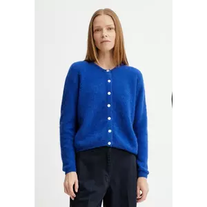American Vintage cardigan din lână GILET ML COL ROND culoarea gri, VITO19E imagine