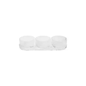 Stelton set de boluri de servire cu farfurie Pilastro 3-pack culoarea transparent imagine