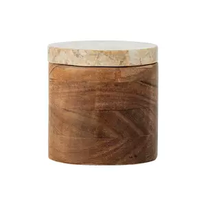 Bloomingville recipient cu capac Lisanne 10 x 10, 5 cm culoarea maro imagine