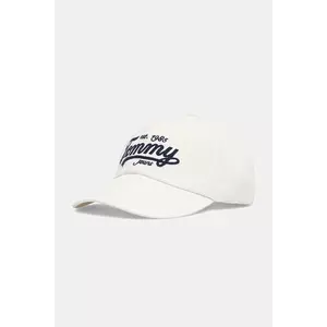 Tommy Jeans șapcă de baseball din bumbac culoarea alb, AM0AM13550 imagine