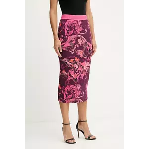 Versace Jeans Couture fustă culoarea bordo, midi, creion, 79HAE806 JS500 imagine